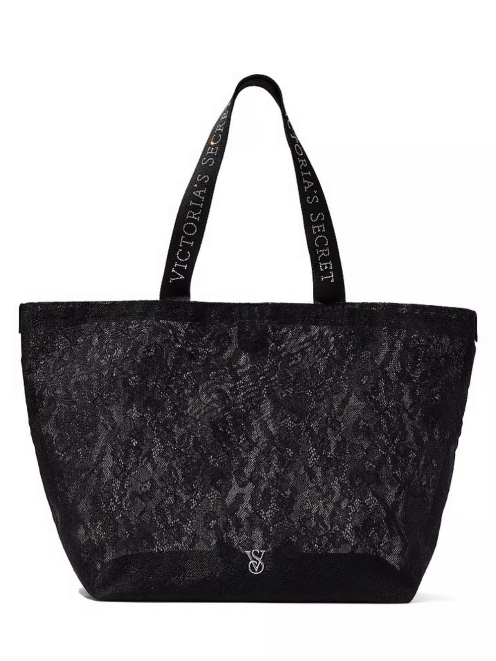 NWT Victoria's Secret Black Lace Tote Bag